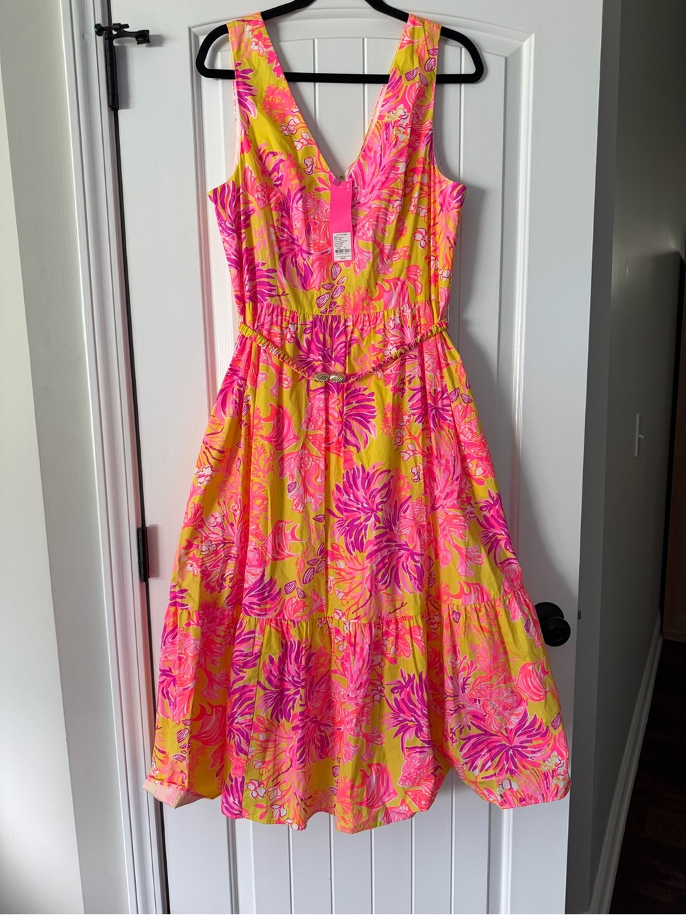 NWT Lilly Pulitzer Bri V-neck cotton midi dress size 14 - original retail $258